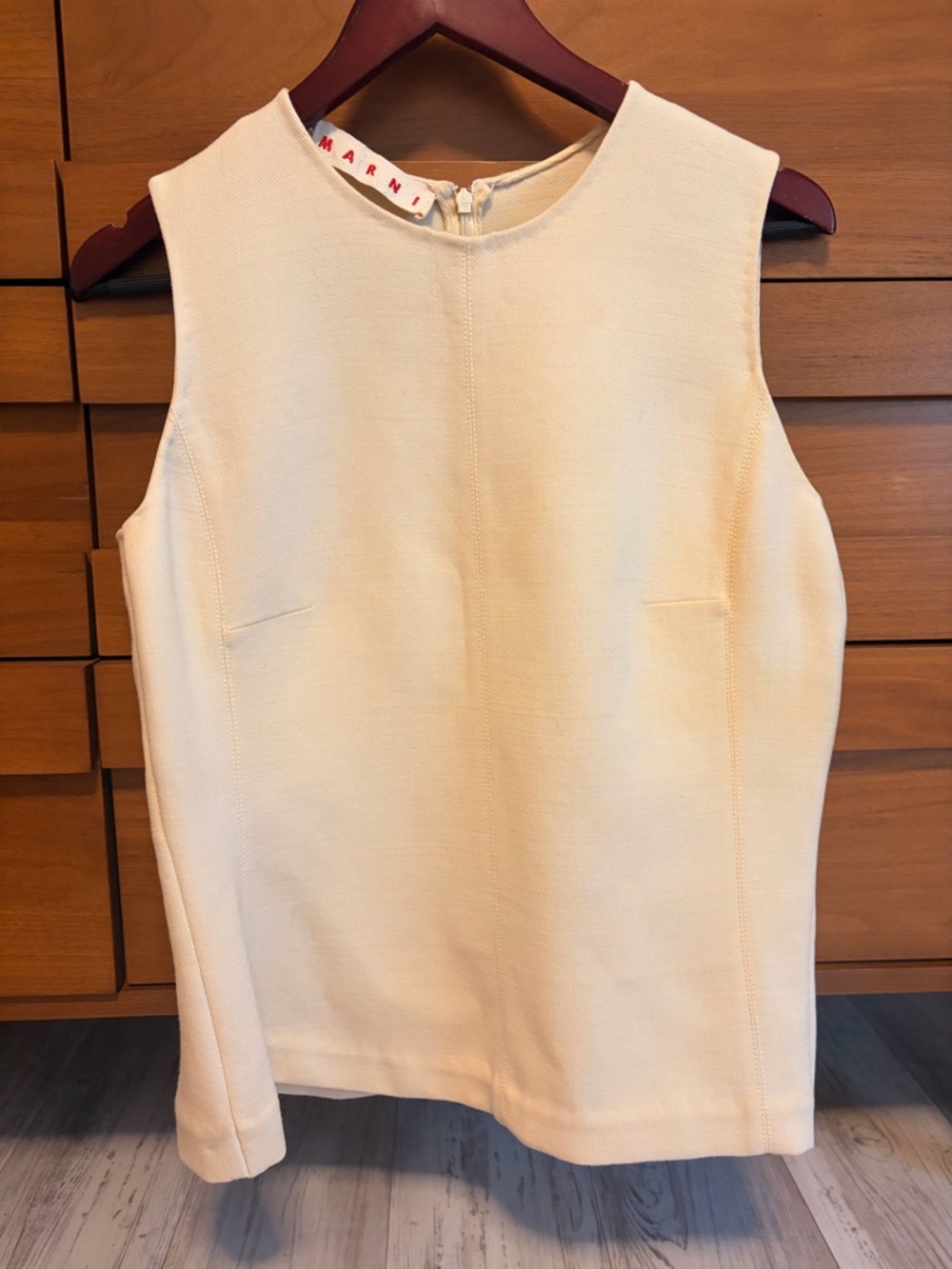 Marni Cream Textured Sleeveless Shell Top